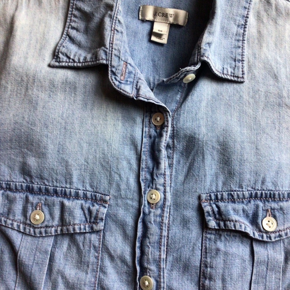 J Crew 100% Cotton Denim Shirt * EUC* XS/S